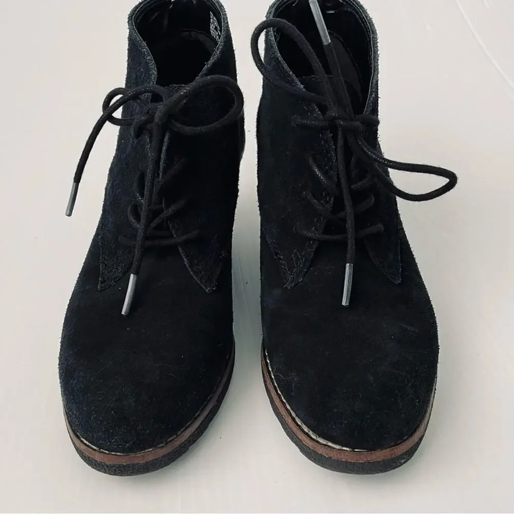 White Mountain Lambert suede leather lace up wedge booties size 8.5